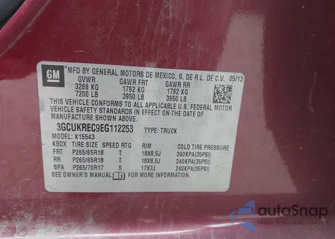 2014 Chevrolet Silverado 1500 1Lt z USA, uszkodzony, nr VIN 3GCUKREC9EG112253